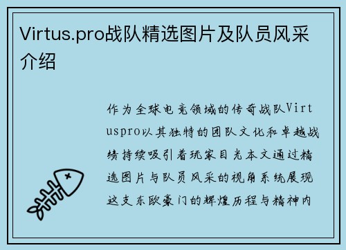 Virtus.pro战队精选图片及队员风采介绍